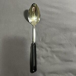 Ekco Vintage Stainless Steel Serving Spoon with Black Handle 12 inches
